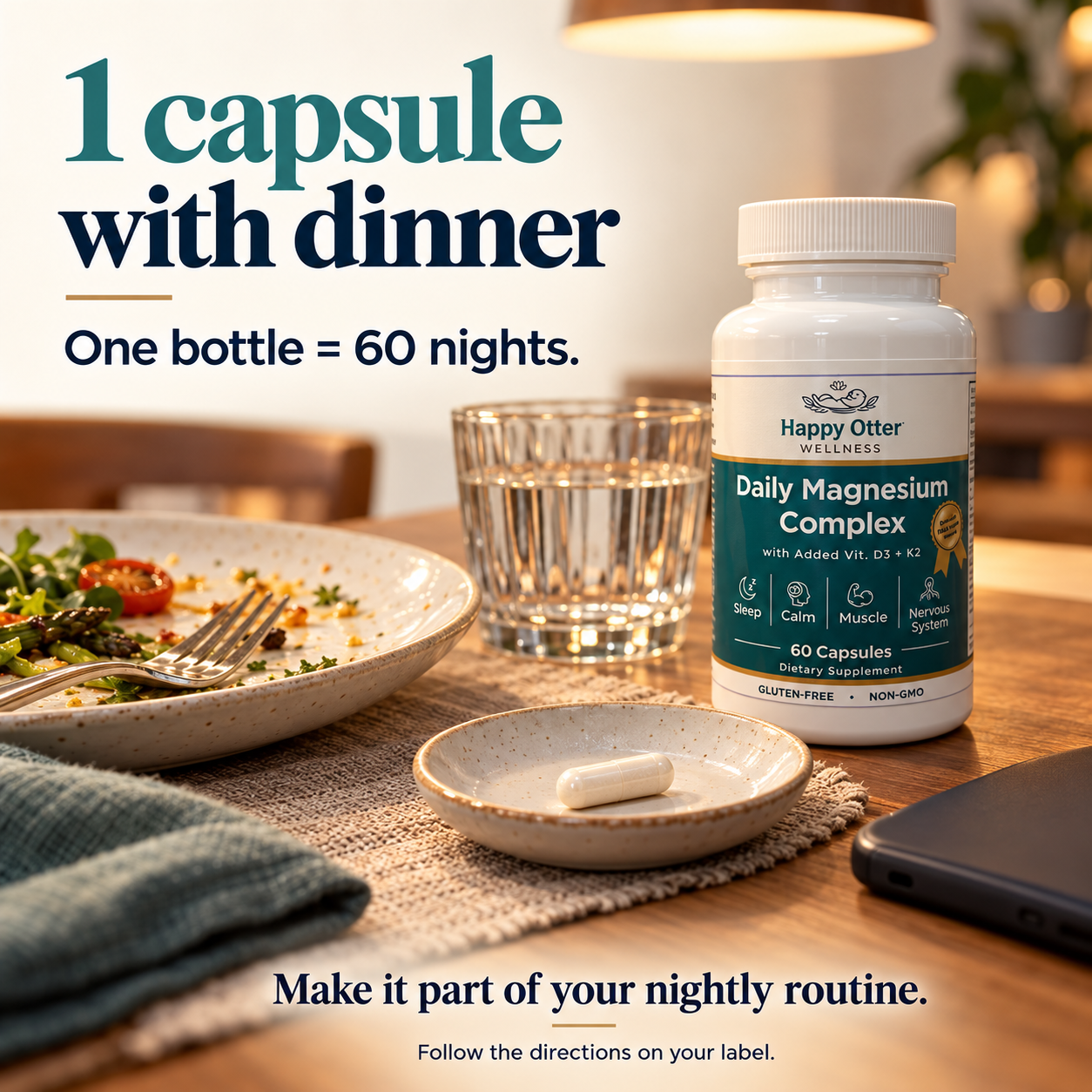 Daily Magnesium Complex with D3 + K2