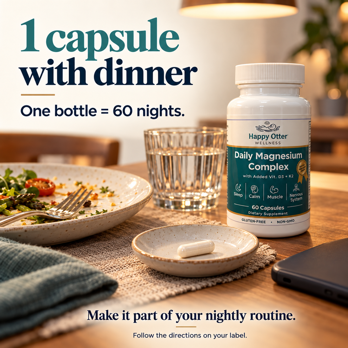 Daily Magnesium Complex with D3 + K2