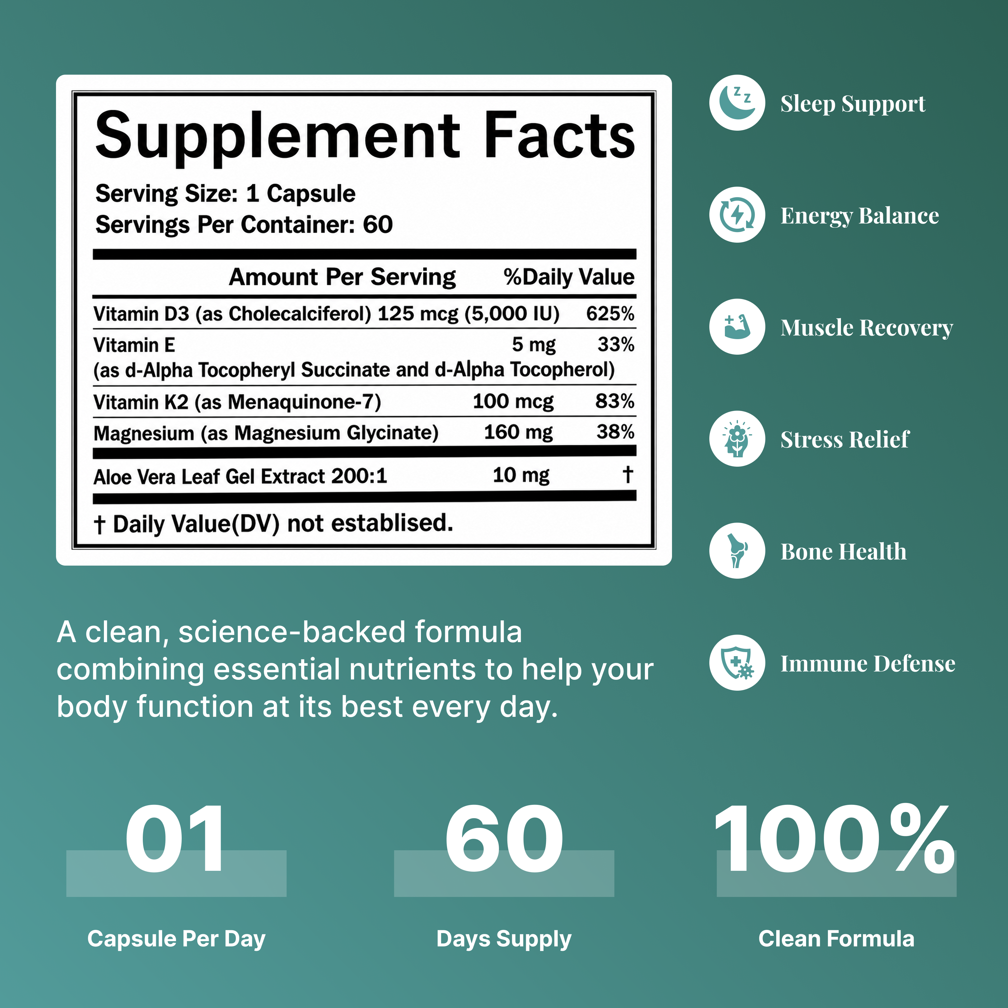 Daily Magnesium Complex with D3 + K2