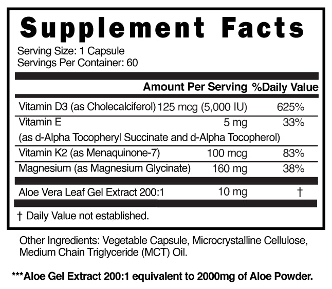 Daily Magnesium Complex with D3 + K2 | 60 Capsules